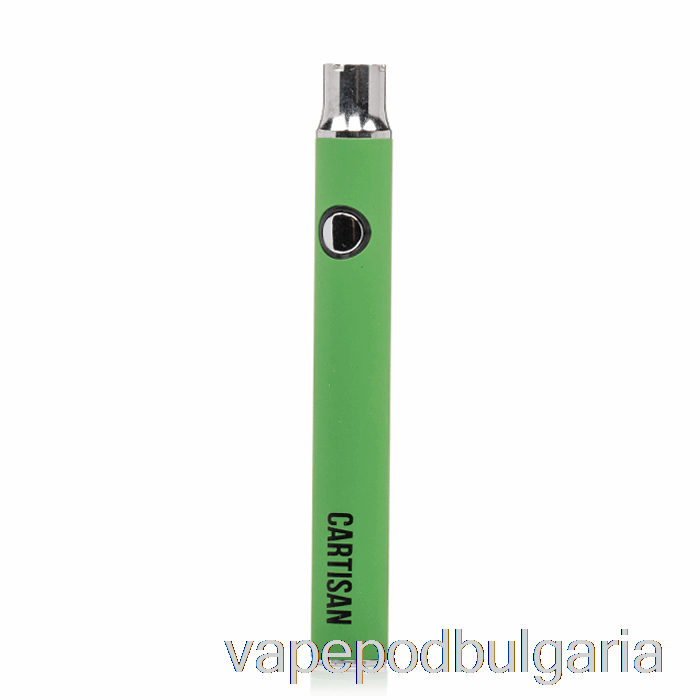 Vape 10000 Дръпки Cartisan бутон Vv 350 510 батерия зелен